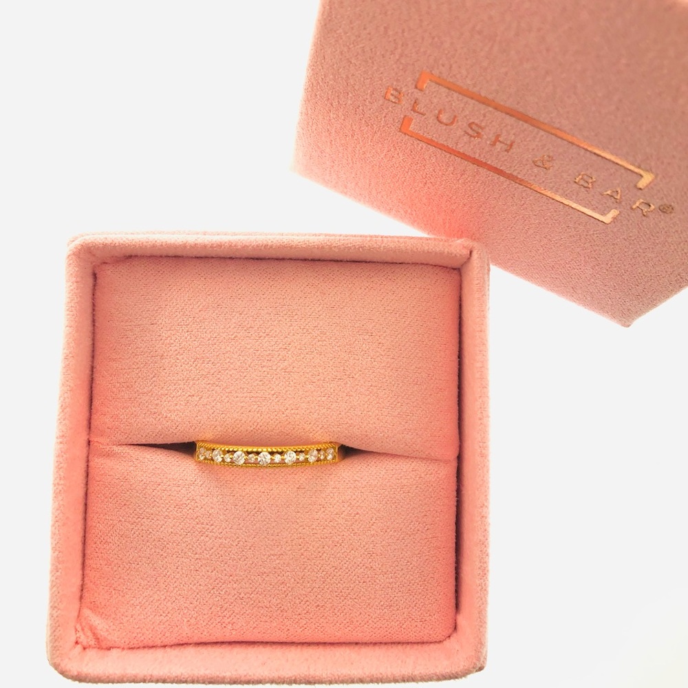 Women’s Blush & Bar Gold Joyce Layered Stacker Ring - Picture 2 of 4